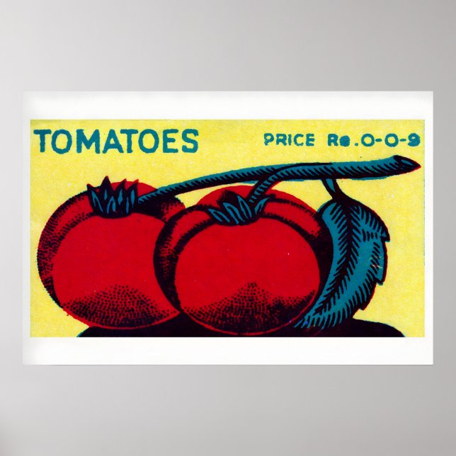 Matchbox Wall Art Vintage Indian Tomato Label (Front)