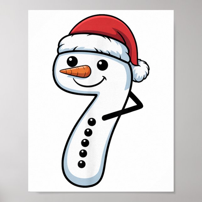 Matching 67 Snowman Couple Christmas Meme - Number Poster (Front)