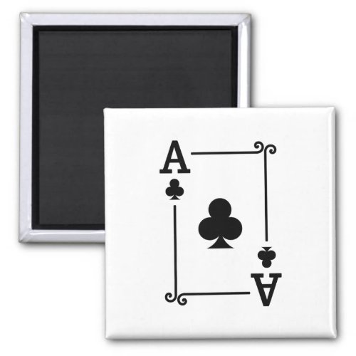 Matching Ace Clubs Suit Playing Cards Modern Magnet