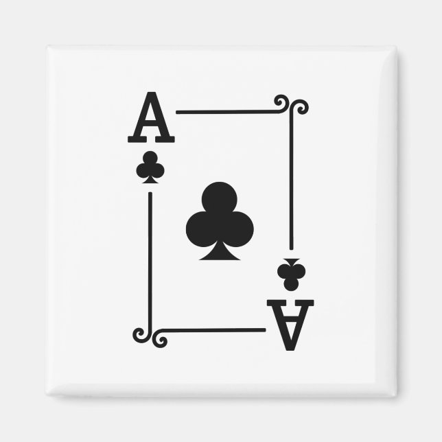 Matching Ace Clubs Suit Playing Cards Modern Magnet (Front)