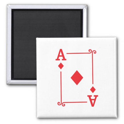 Matching Ace Diamonds Suit Playing Cards Modern Magnet