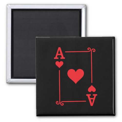 Matching Ace Hearts Suit Playing Cards Modern Magnet