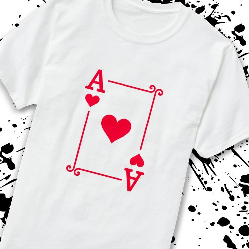 Matching Ace Hearts Suit Playing Cards Modern T_Shirt