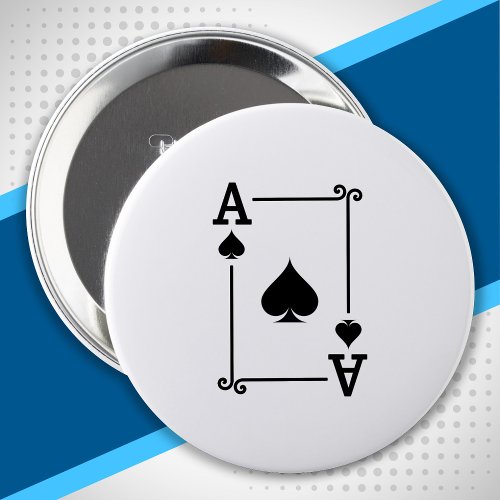 Matching Ace Spades Suit Playing Cards Modern Button
