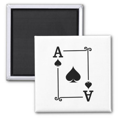 Matching Ace Spades Suit Playing Cards Modern Magnet