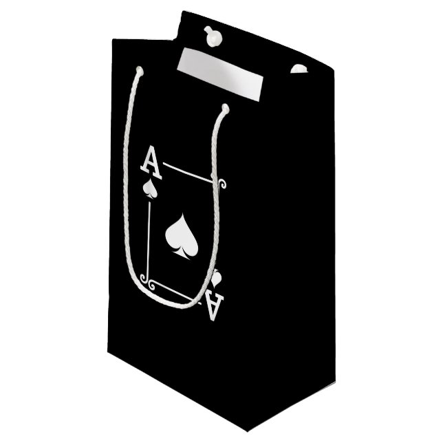 Matching Ace Spades Suit Playing Cards Modern Small Gift Bag (Front Angled)