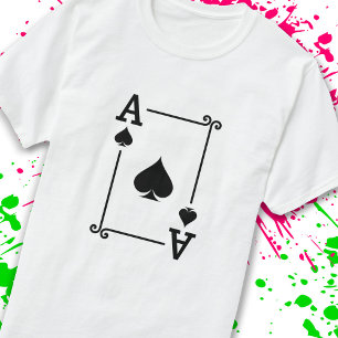 Matching Ace Spades Suit Playing Cards Modern T-Shirt
