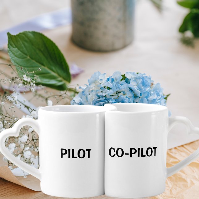 Matching Aviation Pilot Co-pilot Simple Modern Coffee Mug Set (Creator Uploaded)