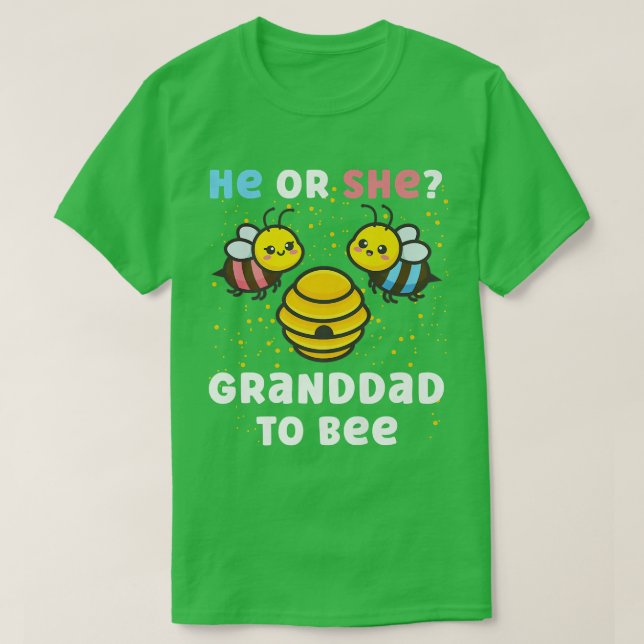 Matching Baby Gender Reveal Party He Or She Grandd T-Shirt (Design Front)