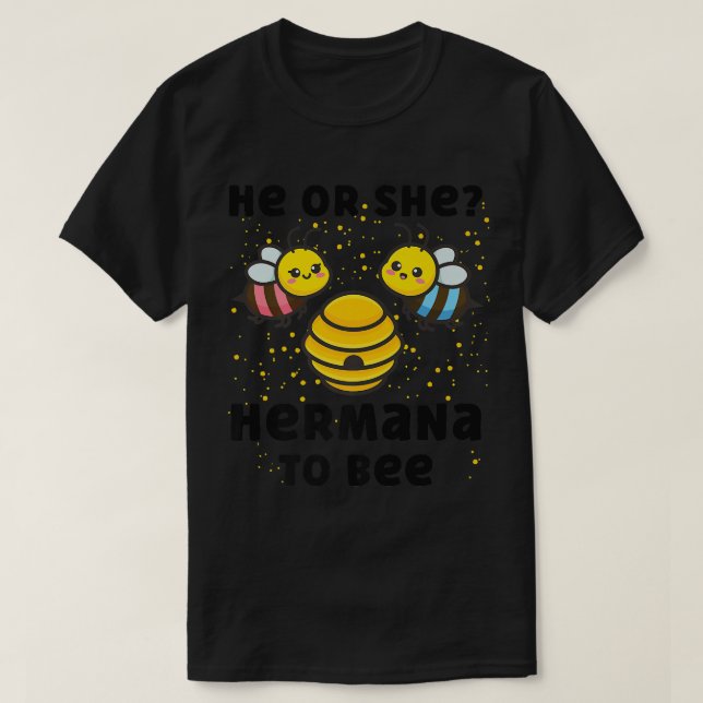 Matching Baby Gender Reveal Party He Or She Herman T-Shirt (Design Front)