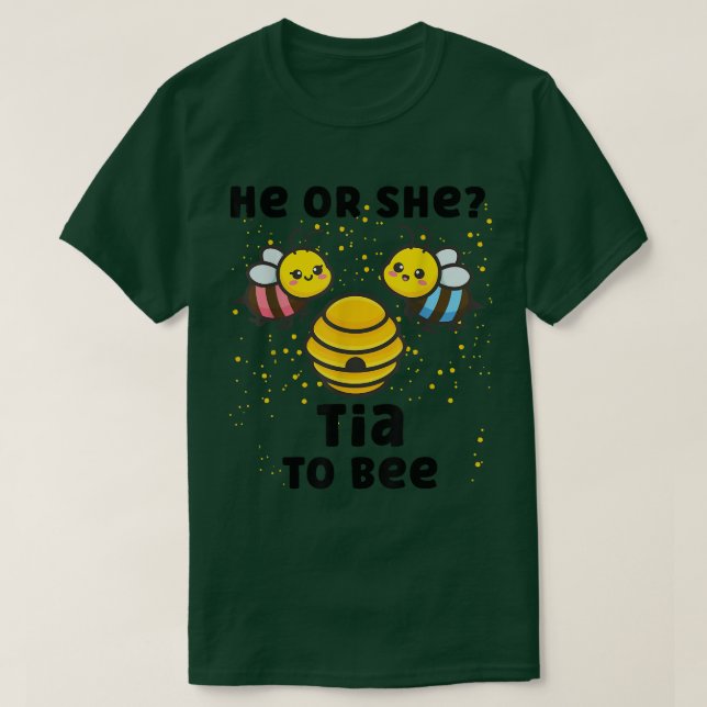Matching Baby Gender Reveal Party He Or She Tia To T-Shirt (Design Front)