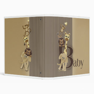 Matching Baby Safari Book 3 Ring Binder
