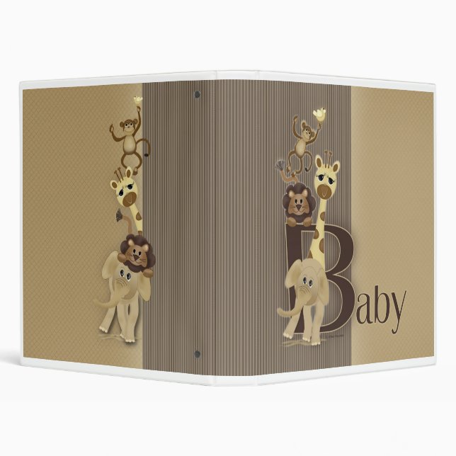 Matching Baby Safari Book 3 Ring Binder (Background)