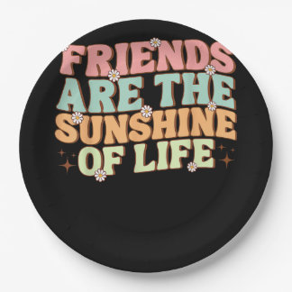 Matching Besties Flowers Friends Are the Sunshine  Paper Plates