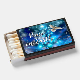 Matching Blue Dove Peace Christmas   Matchboxes