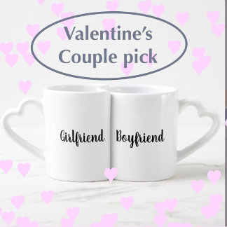 Matching Boyfriend girlfriend Valentine Heart Mug
