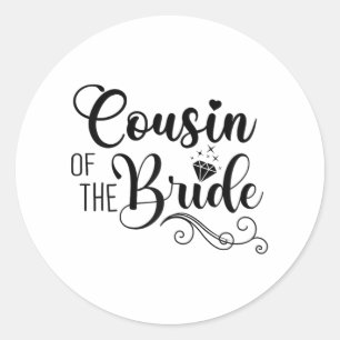 Matching Bridal Shower Party Design Cousin Of The  Classic Round Sticker