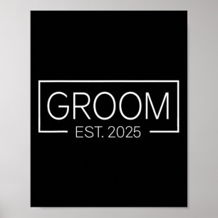 Matching Bride And Groom Married 2025 Mr Mrs Coupl Poster
