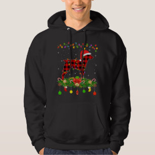 Matching Buffalo Plaid Brittany Spaniel Dog Christ Hoodie