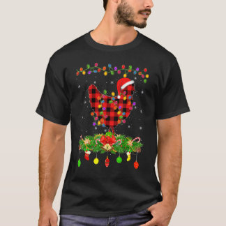 Matching Buffalo Plaid Chicken Christmas Pajama T-Shirt