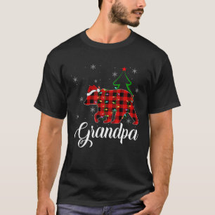 Matching Buffalo Plaid Christmas Grandpa Bear Paja T-Shirt