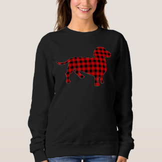 Matching Buffalo Plaid Dachshund Dog Christmas Paj Sweatshirt