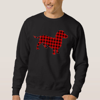 Matching Buffalo Plaid Dachshund Dog Christmas Paj Sweatshirt