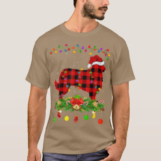 Matching Buffalo Plaid Rough Collie Dog Christmas T-Shirt