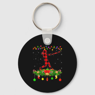 Matching Buffalo Plaid Softball Srts Christmas Paj Keychain