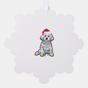 Matching Christmas Pajama T Shirt Bichon Frise Dog Ornament Card