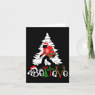 Matching Christmas Pajamas Family Bigfoot Believe Card