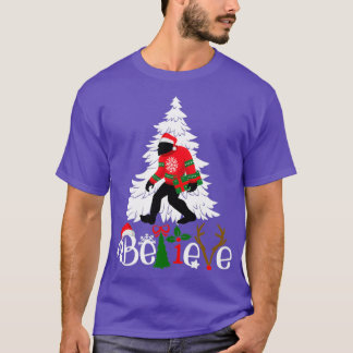 Matching Christmas Pajamas Family Bigfoot Believe T-Shirt