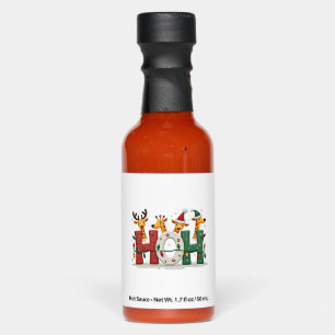 Matching Christmas Santa Hat Ho Ho Ho Giraffe Anim Hot Sauces
