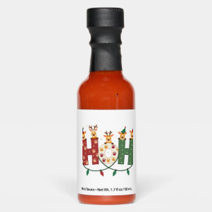 Matching Christmas Santa Hat Ho Ho Ho Giraffe Anim Hot Sauces