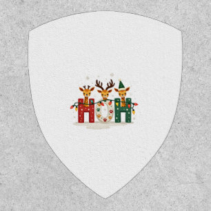 Matching Christmas Santa Hat Ho Ho Ho Giraffe Anim Patch