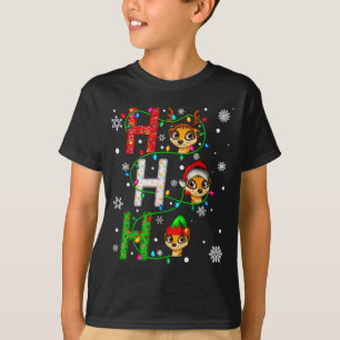 Matching Christmas Santa Hat Ho Ho Ho Meerkat Anim T-Shirt