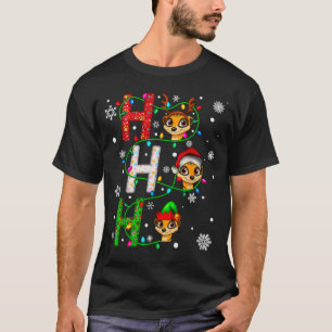 Matching Christmas Santa Hat Ho Ho Ho Meerkat Anim T-Shirt