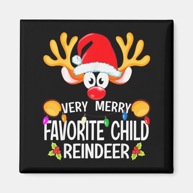 Matching Christmas Very Merry Favorite Child Reind Magnet (Front)