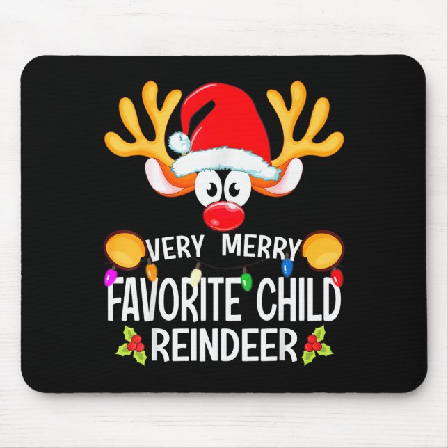 Matching Christmas Very Merry Favorite Child Reind Mouse Pad (Front)
