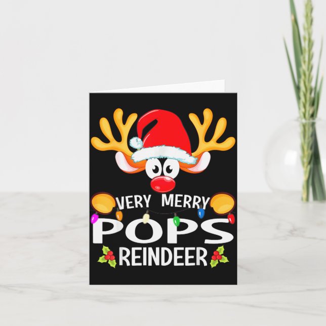 Matching Christmas Very Merry Ps Reindeer  Card (Front)