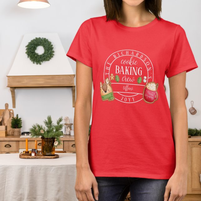 Matching Christmas White Cookie Baking Crew  T-Shirt (Creator Uploaded)