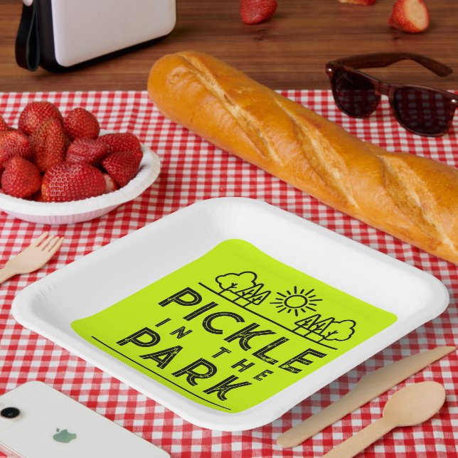 Matching Club Tournament Event Pickleball Fun Paper Plates (Picnic)