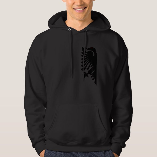 Matching Couple Love Albania Flag Costume Right Hoodie (Front)