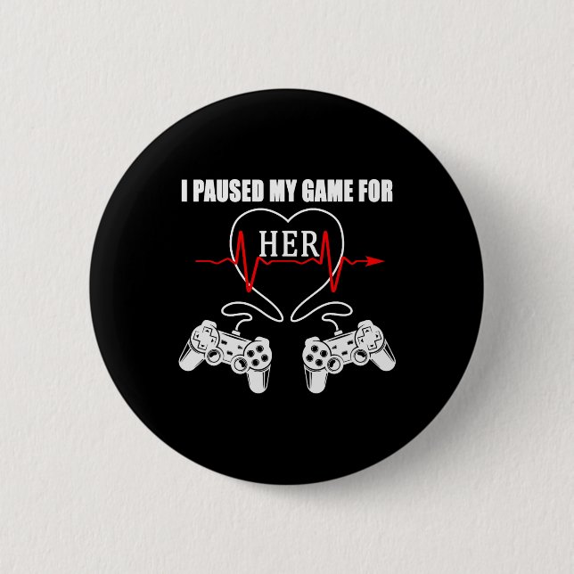 Matching Couple Valentines Day Video Gamer Heart C Button (Front)