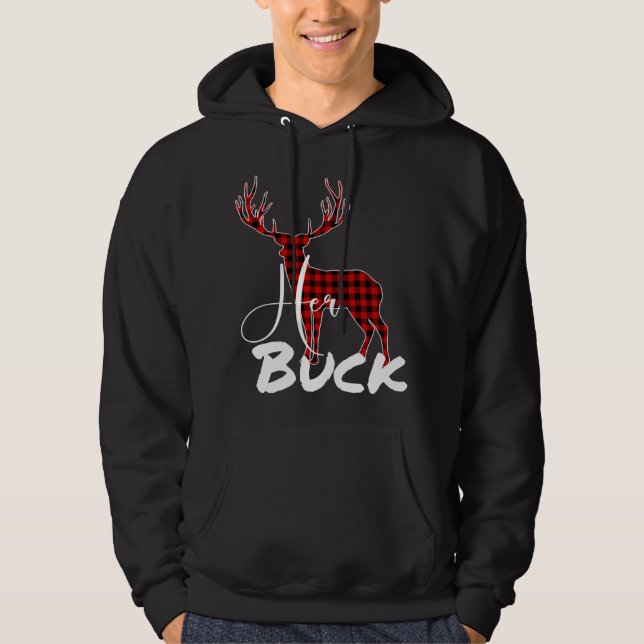 Matching Couples Christmas Pajamas Buffalo Plaid H Hoodie (Front)