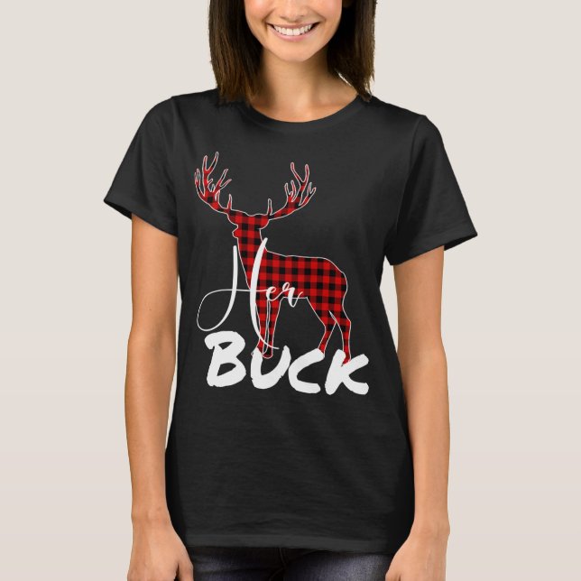 Matching Couples Christmas Pajamas Buffalo Plaid H T-Shirt (Front)