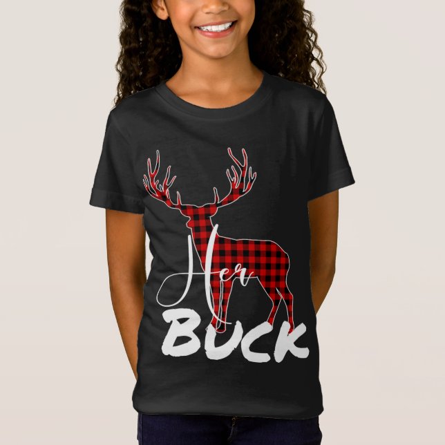 Matching Couples Christmas Pajamas Buffalo Plaid H T-Shirt (Front)