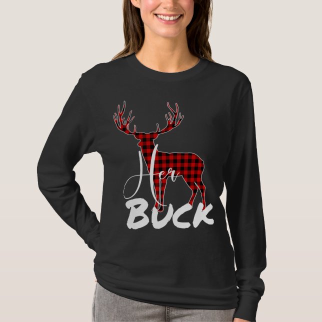 Matching Couples Christmas Pajamas Buffalo Plaid H T-Shirt (Front)