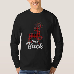 Matching Couples Christmas Pajamas Buffalo Plaid T-Shirt