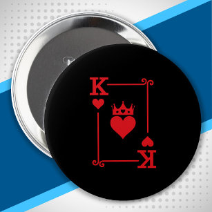 Matching Couples Halloween Costume King of Hearts Button